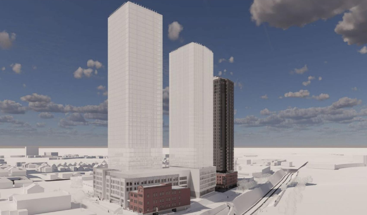 Rendering of building from page 1 of the file '2026-05-22 - Planning Rationale and Urban Design Brief - D07-12-26-0055'