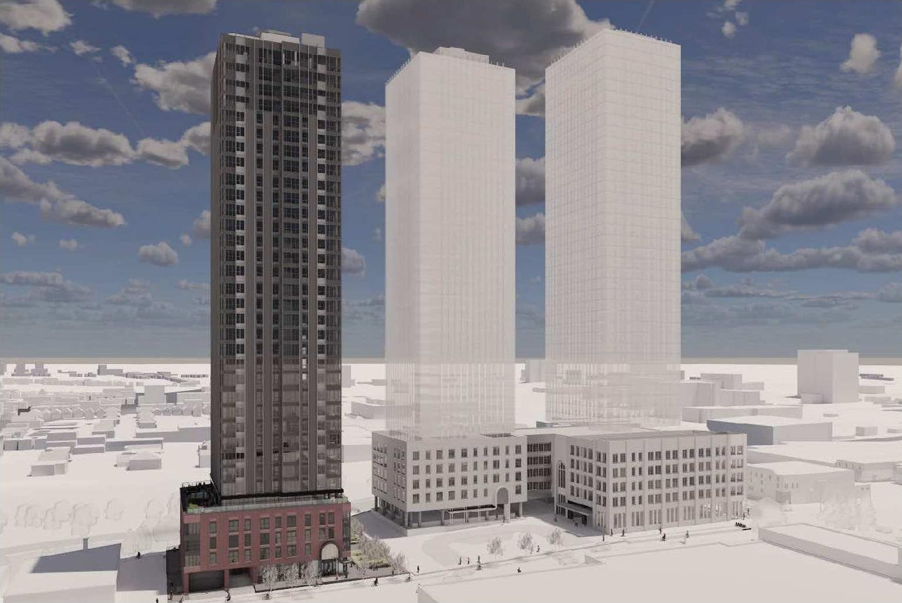 Rendering of building from page 18 of the file '2026-05-22 - Planning Rationale and Urban Design Brief - D07-12-26-0055'