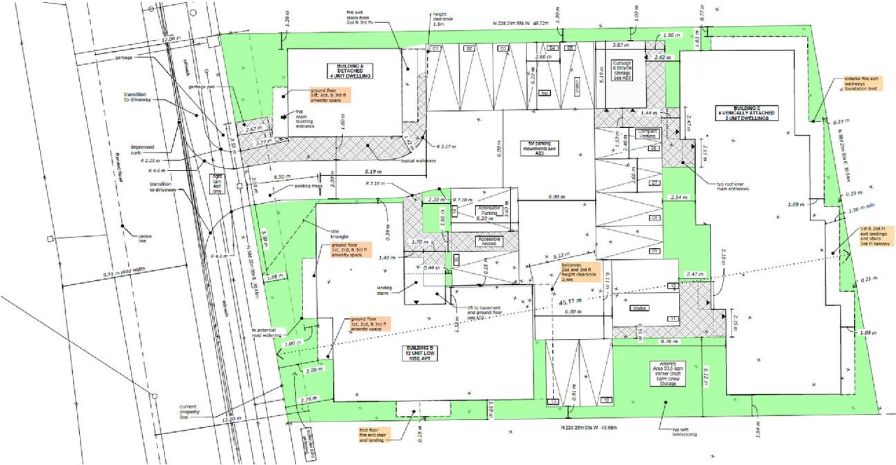 Construction site plan for project from page 2 of the file '2026-06-16 - Urban Design Brief - D02-02-26-0047 & D07-12-26-0067'