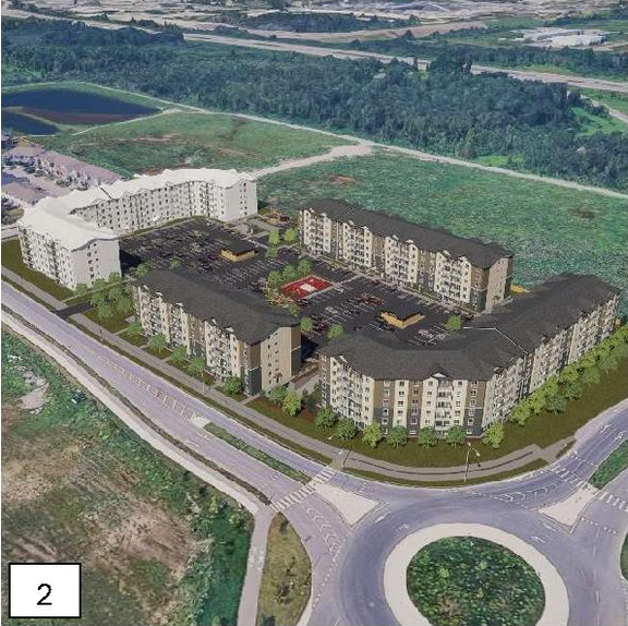Rendering of building from page 33 of the file '2026-06-17 - Urban Design Brief - D07-12-26-0068'