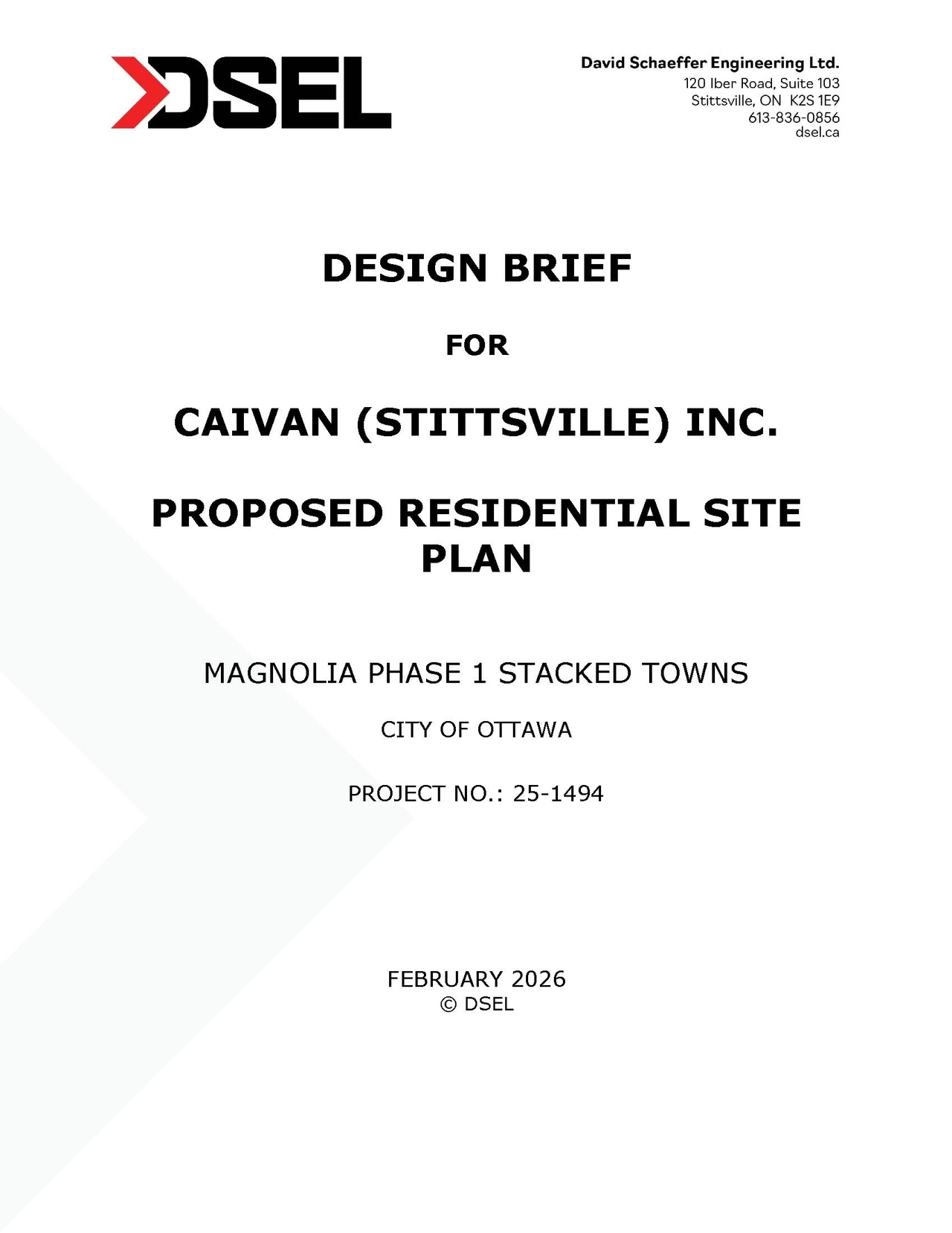 Construction site plan for project from page 1 of the file '2026-07-15 - Design Brief - D07-12-26-0069'