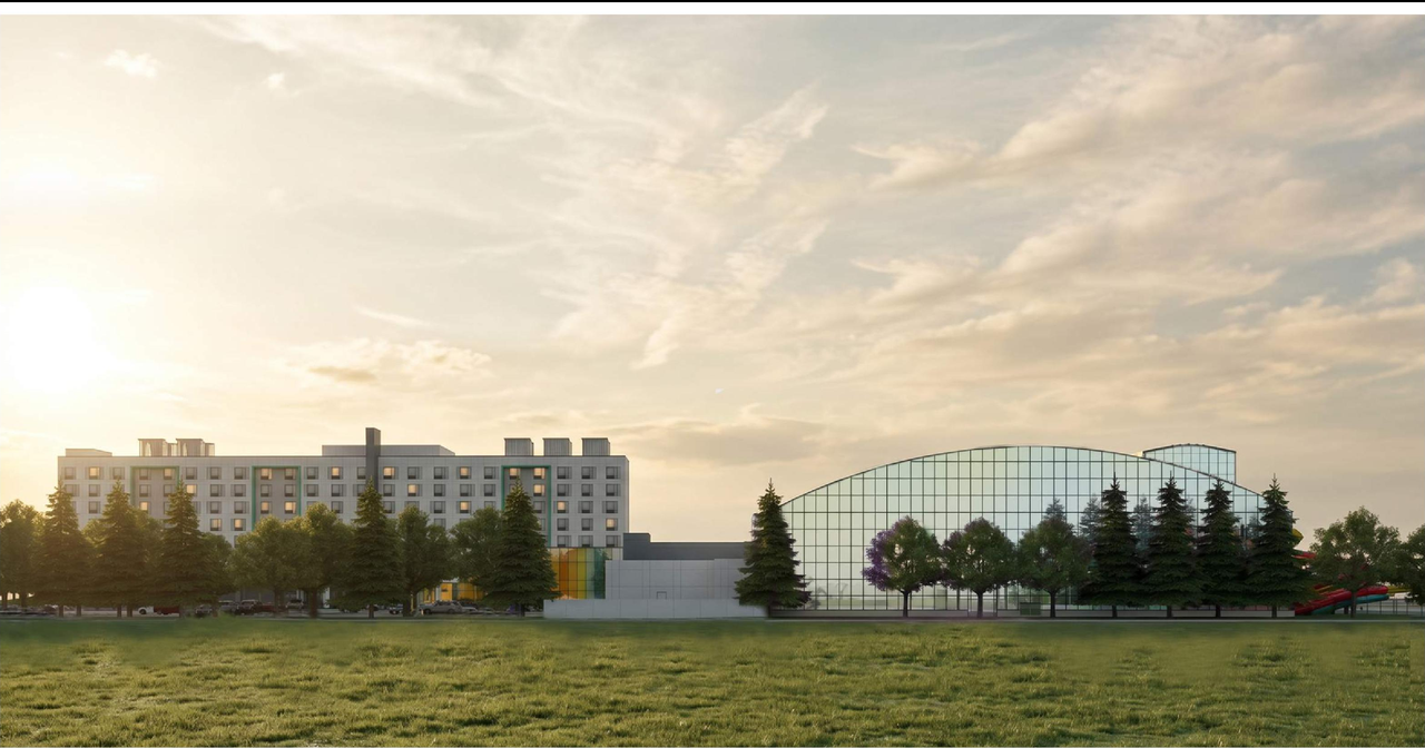Rendering of building from page 12 of the file '2026-07-20 - Urban Design Brief - D02-02-26-0058 & D07-12-26-0085'