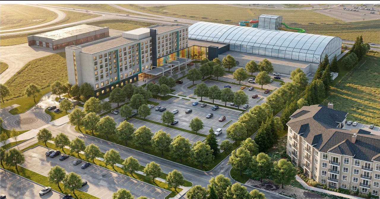 Rendering of building from page 21 of the file '2026-07-20 - Urban Design Brief - D02-02-26-0058 & D07-12-26-0085'