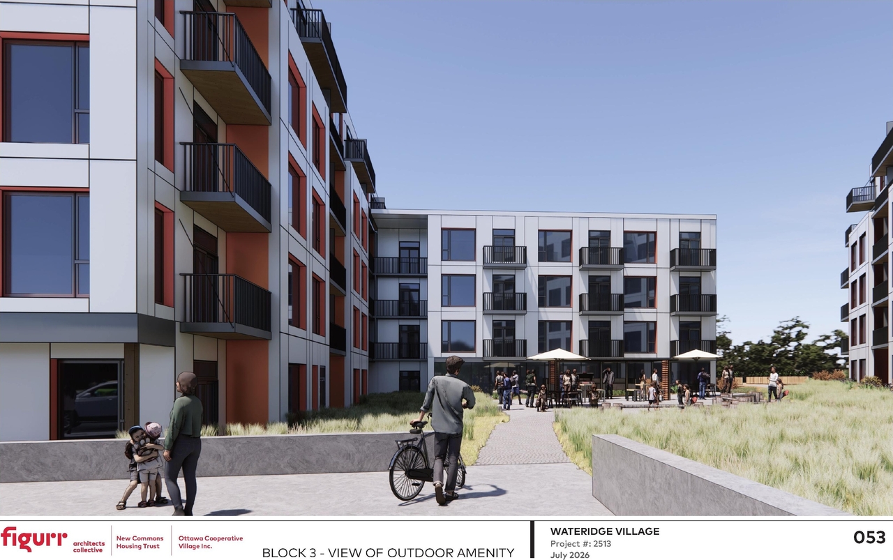Rendering of building from page 54 of the file '2026-07-30 - Urban Design Brief - D07-12-26-0089'