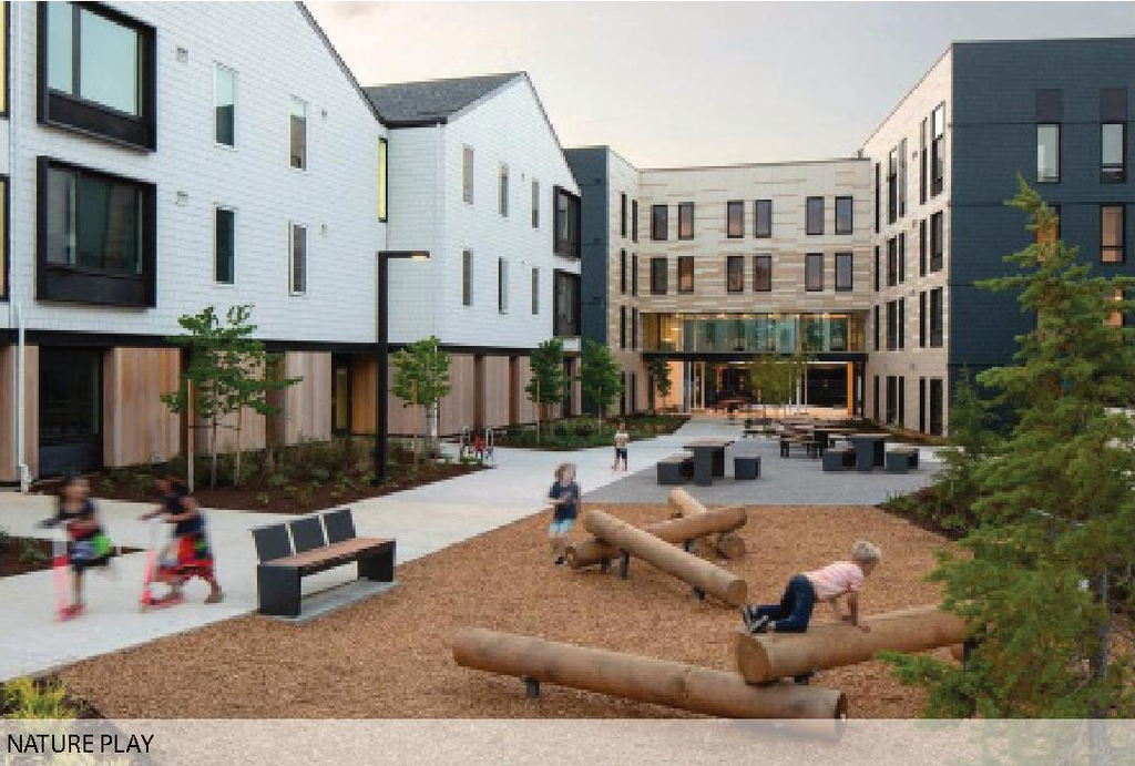 Rendering of building from page 34 of the file '2026-07-30 - Urban Design Brief - D07-12-26-0090'