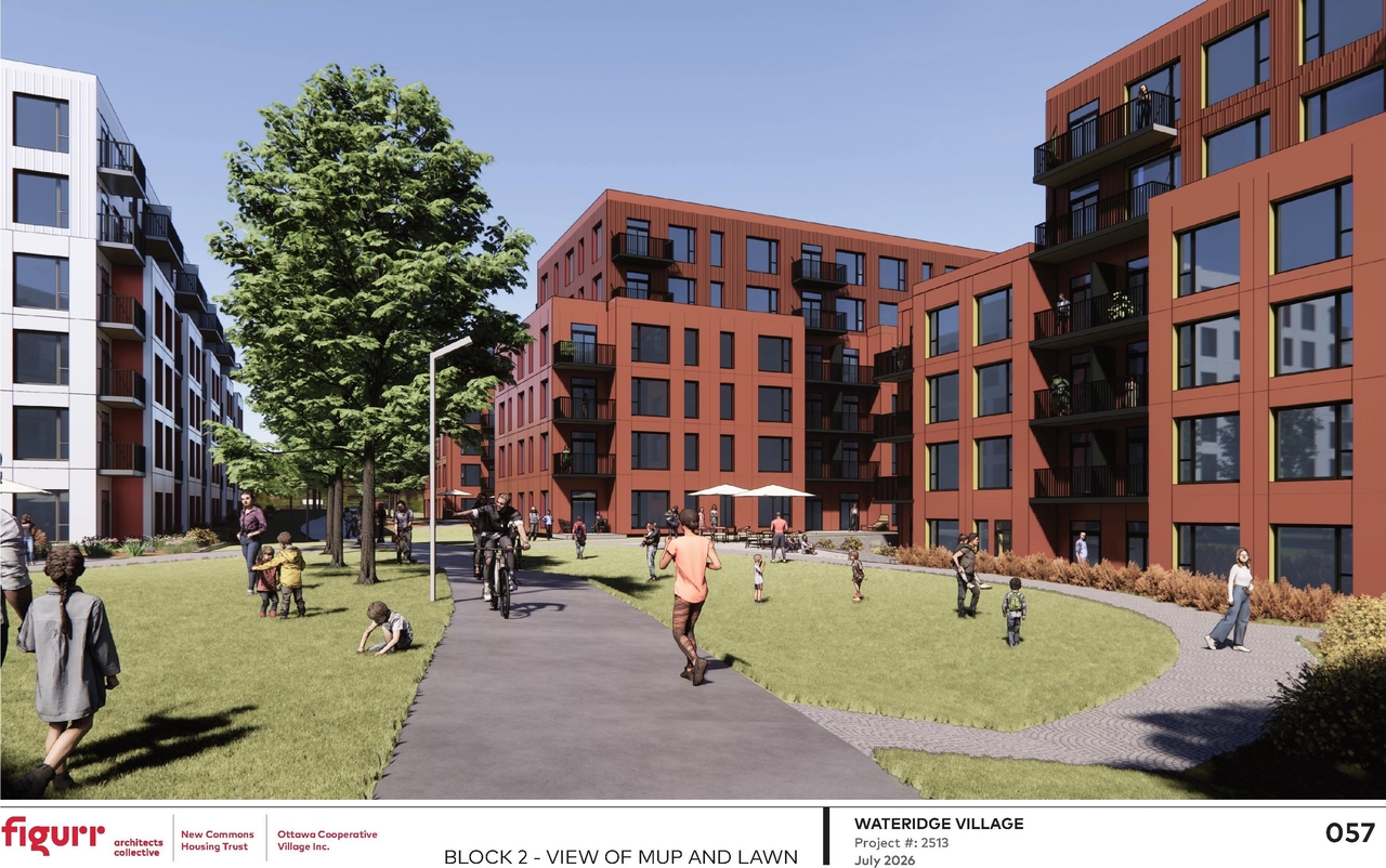 Rendering of building from page 58 of the file '2026-07-30 - Urban Design Brief - D07-12-26-0090'