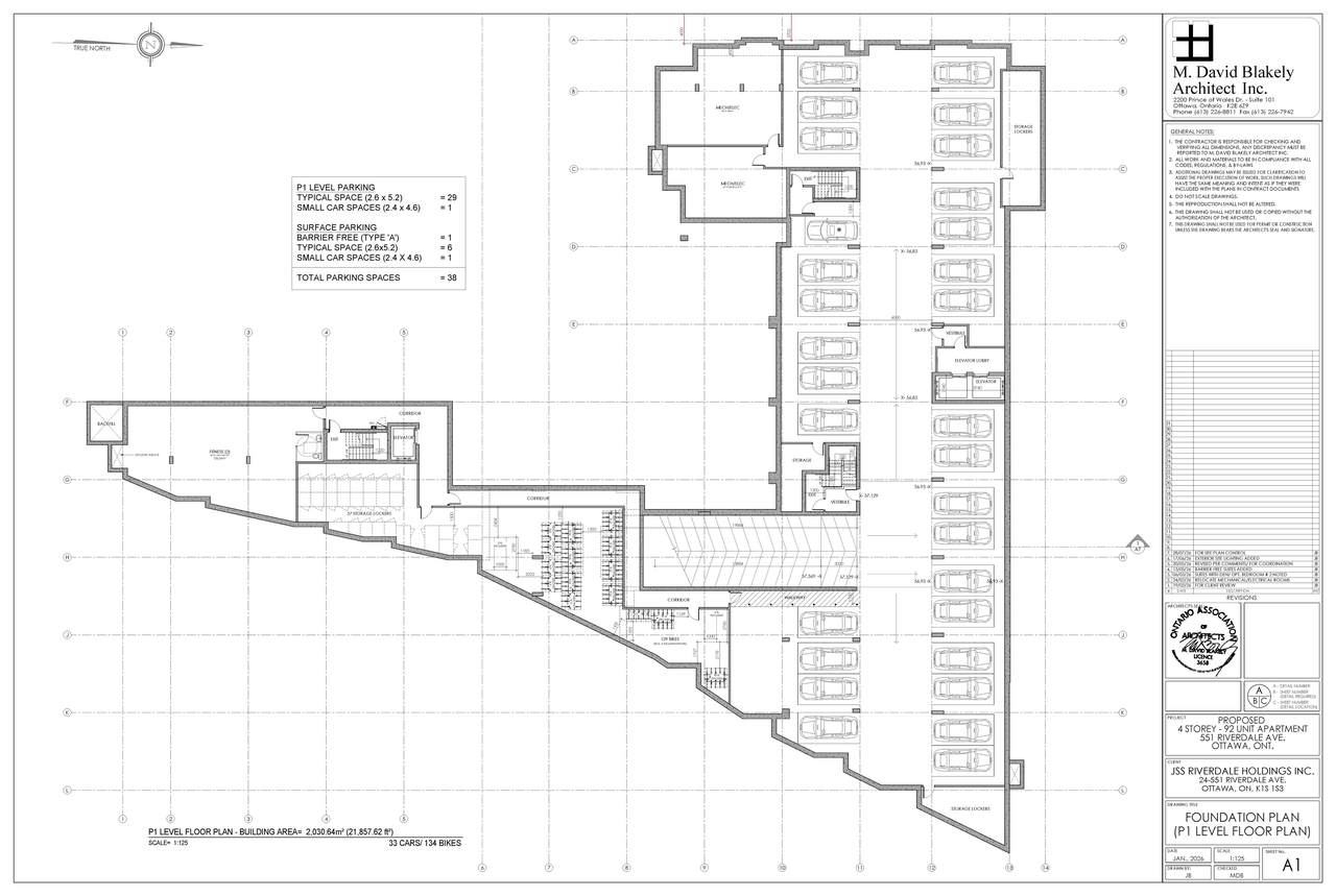 Construction site plan for project from page 1 of the file '2026-08-20 - Floor Plan & Elevations - D02-02-26-0066 & D07-12-26-0092'