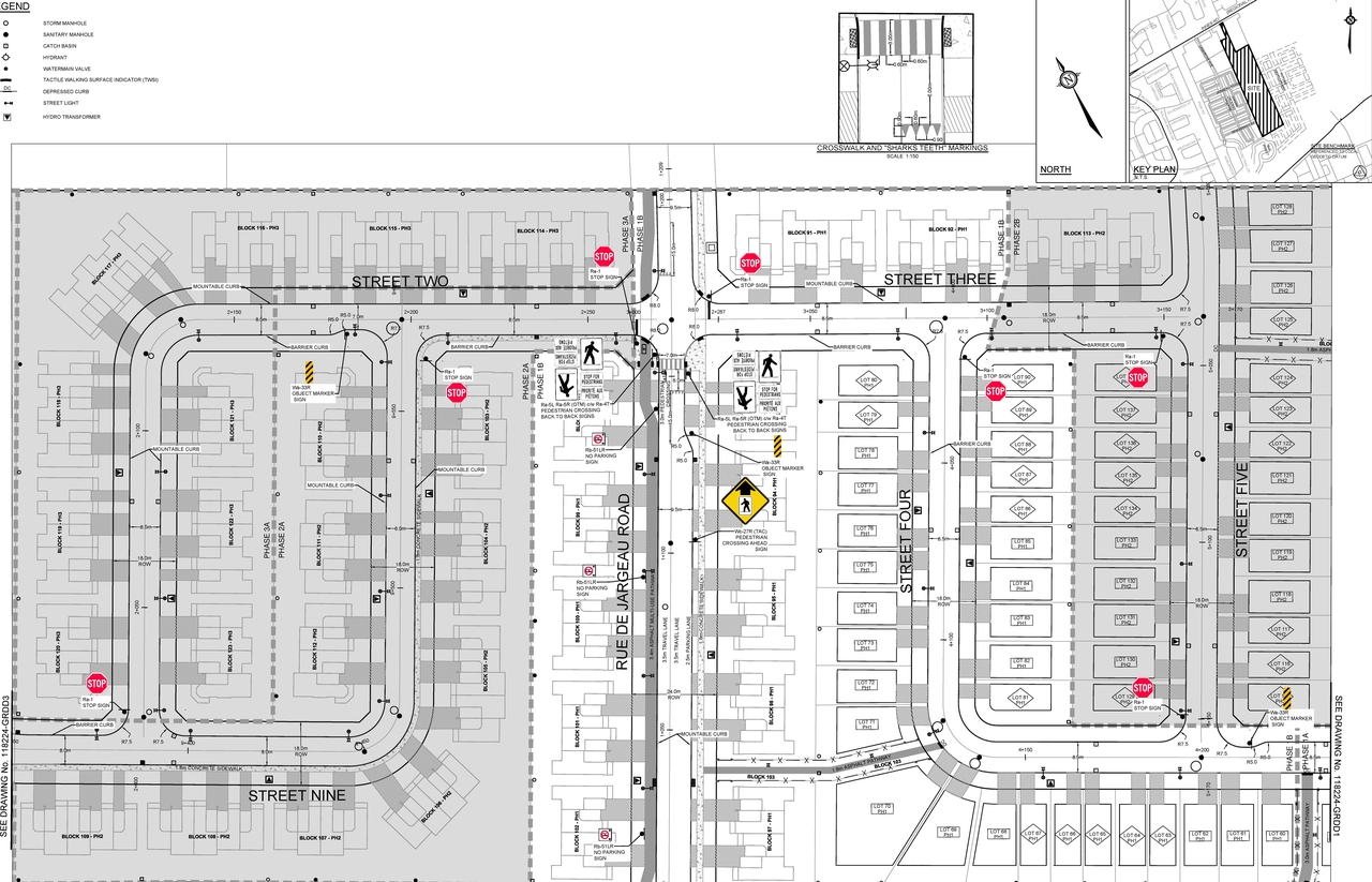 Construction site plan for project from page 1 of the file '2021-06-23 - GEOMETRIC ROADWAY DESIGN DRAWINGS 2 - D07-16-19-0027'
