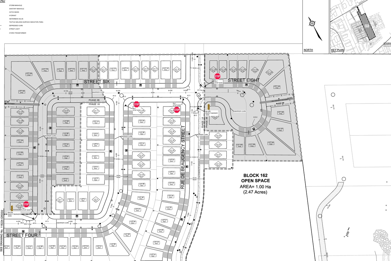 Construction site plan for project from page 1 of the file '2021-06-23 - GEOMETRIC ROADWAY DESIGN DRAWINGS 1 - D07-16-19-0027'
