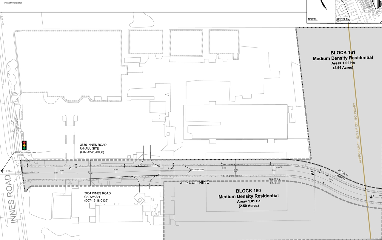 Construction site plan for project from page 1 of the file '2021-06-23 - GEOMETRIC ROADWAY DESIGN DRAWINGS 3 - D07-16-19-0027'