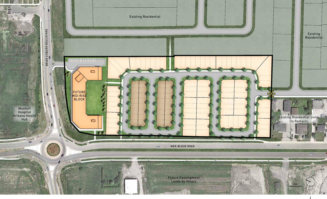 Construction site plan for project from page 9 of the file '2021-04-15 - Urban Design Brief - D07-16-21-0001'