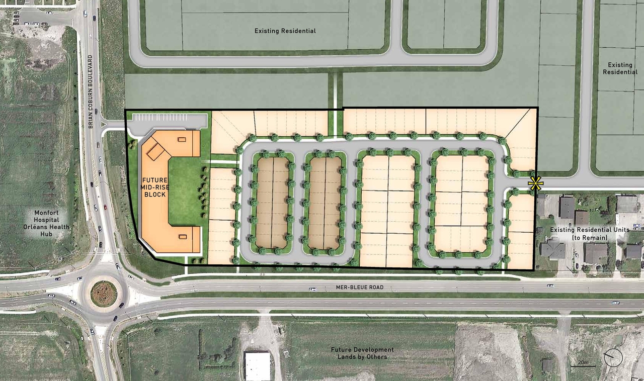 Construction site plan for project from page 9 of the file '2021-04-15 - Urban Design Brief - D07-16-21-0001'