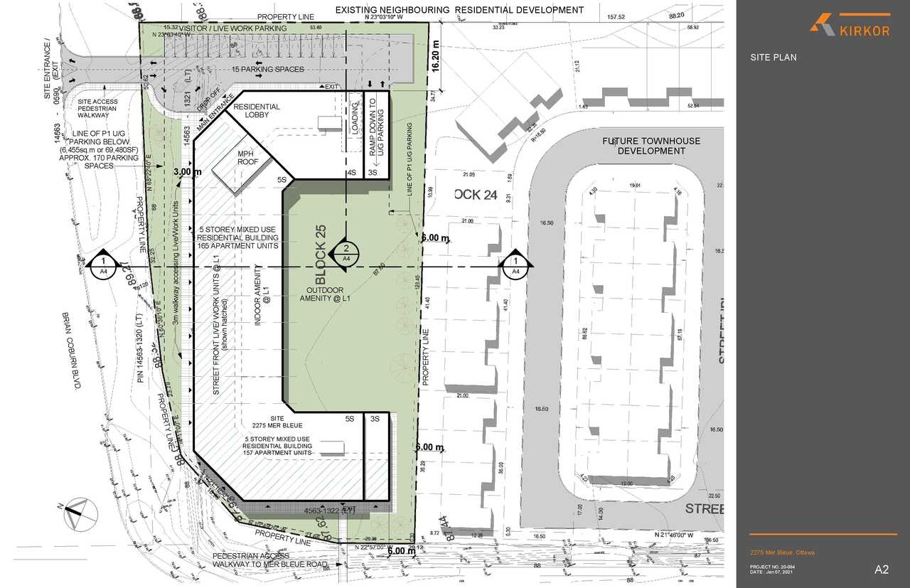 Construction site plan for project from page 3 of the file '2021-04-15 - Rendering - D07-16-21-0001'