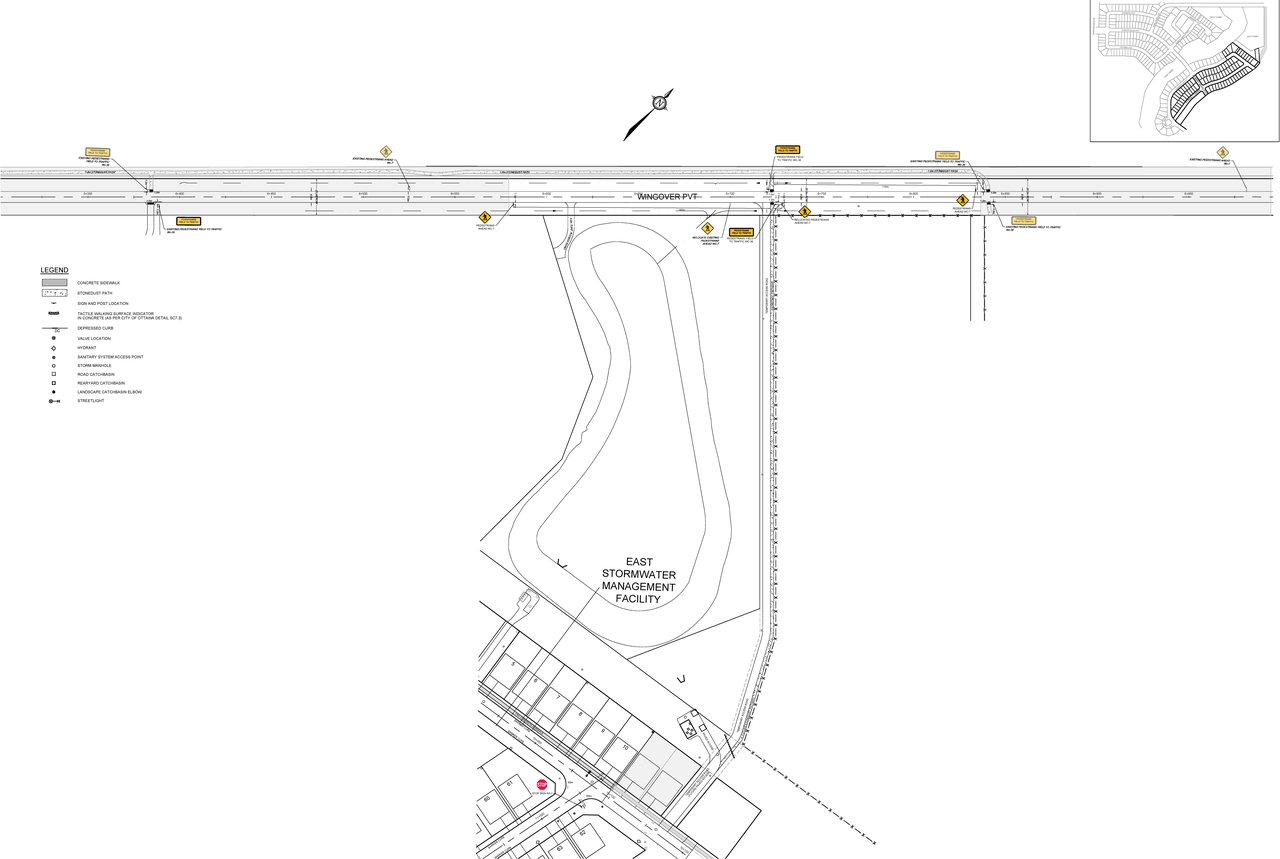 Construction site plan for project from page 2 of the file '2024-07-26 - Geometric Road Design Drawing 1 & 2 - D07-16-22-0017'