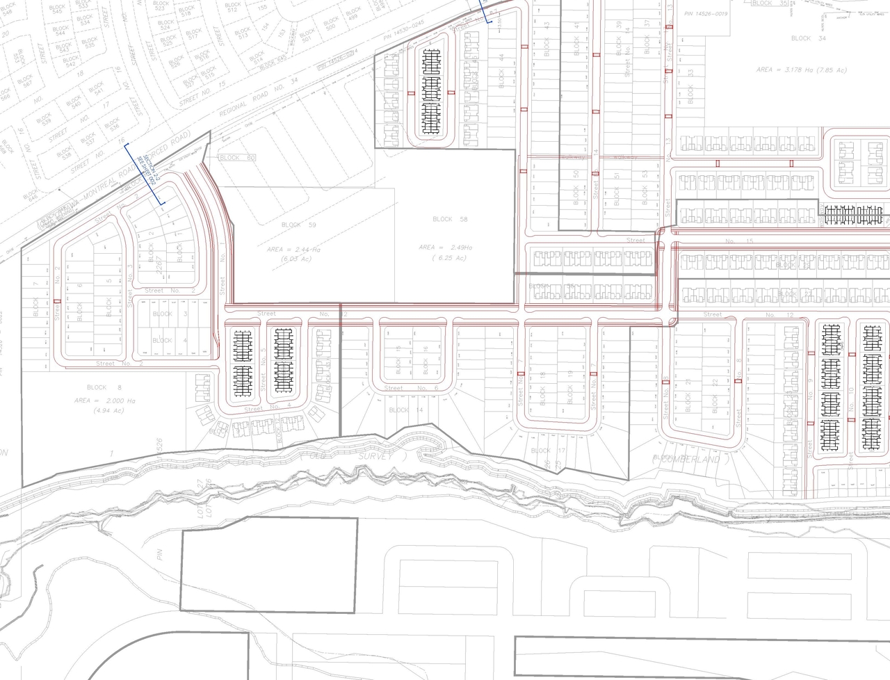 Construction site plan for project from page 1 of the file '2023-02-06 - Geometric Road Design Drawings - D07-16-22-0024'