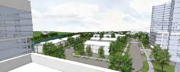 Rendering of building from page 6 of the file '2023-01-19 - Design Brief - D07-16-23-0001'