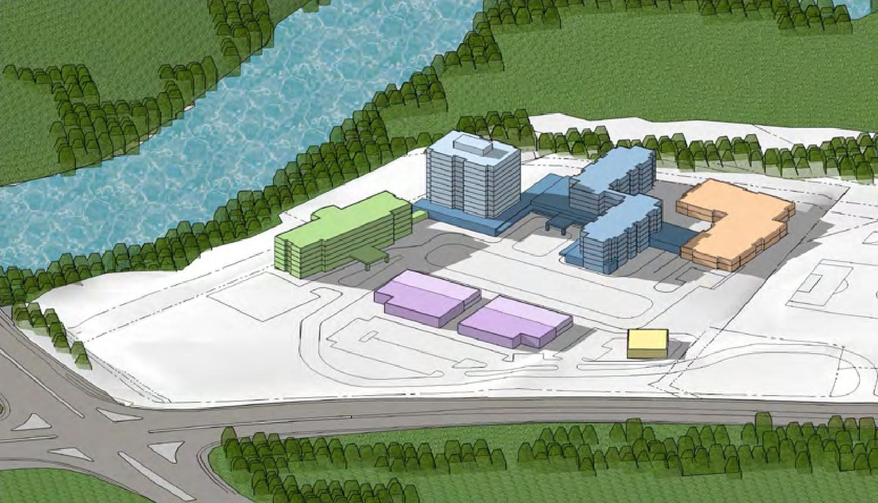 Rendering of building from page 8 of the file '2023-01-19 - Design Brief - D07-16-23-0001'