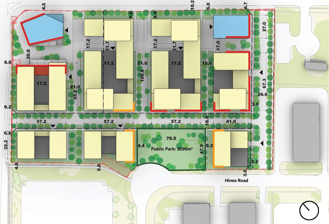 Construction site plan for project from page 24 of the file '2023-12-21 - Urban Design Brief - D07-16-23-0020'