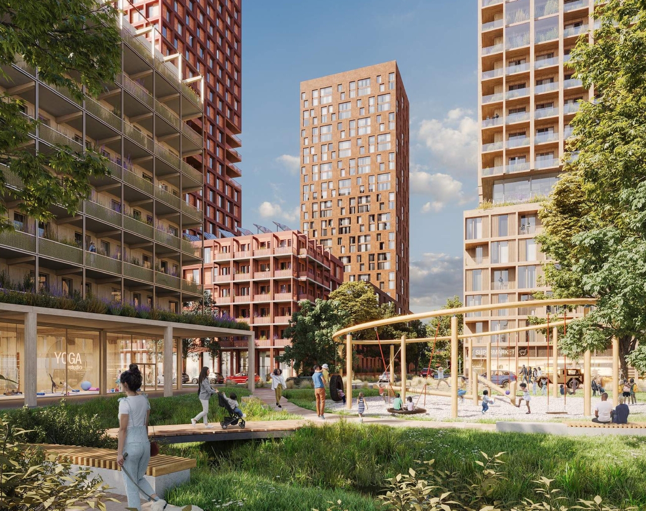 Rendering of building from page 33 of the file '2023-12-21 - Urban Design Brief - D07-16-23-0020'