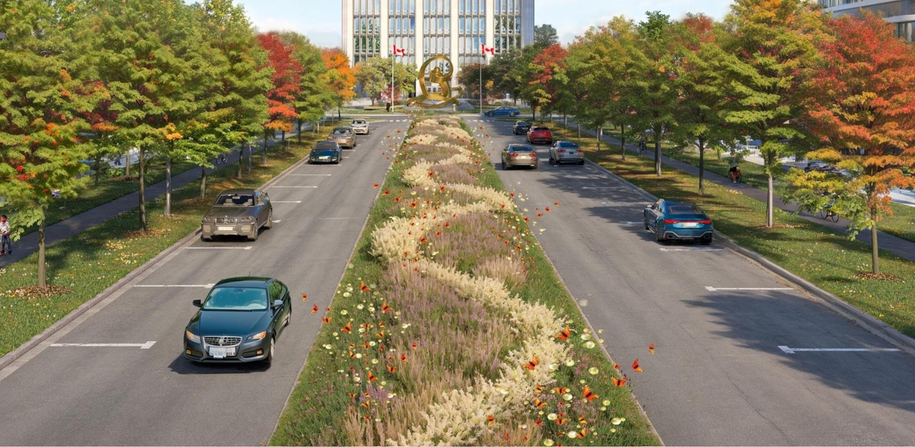 Rendering of building from page 27 of the file '2025-09-26 - Urban Design Review Panel - D07-16-24-0022'