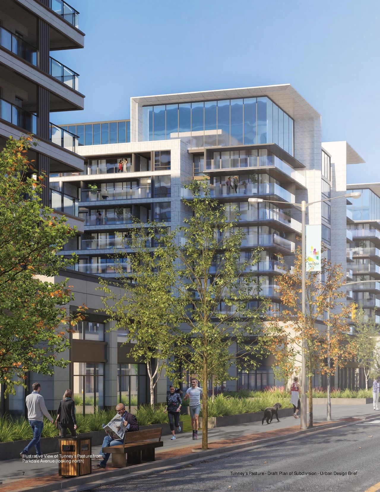 Rendering of building from page 10 of the file '2024-12-09 - Urban Design Brief - D07-16-24-0022'