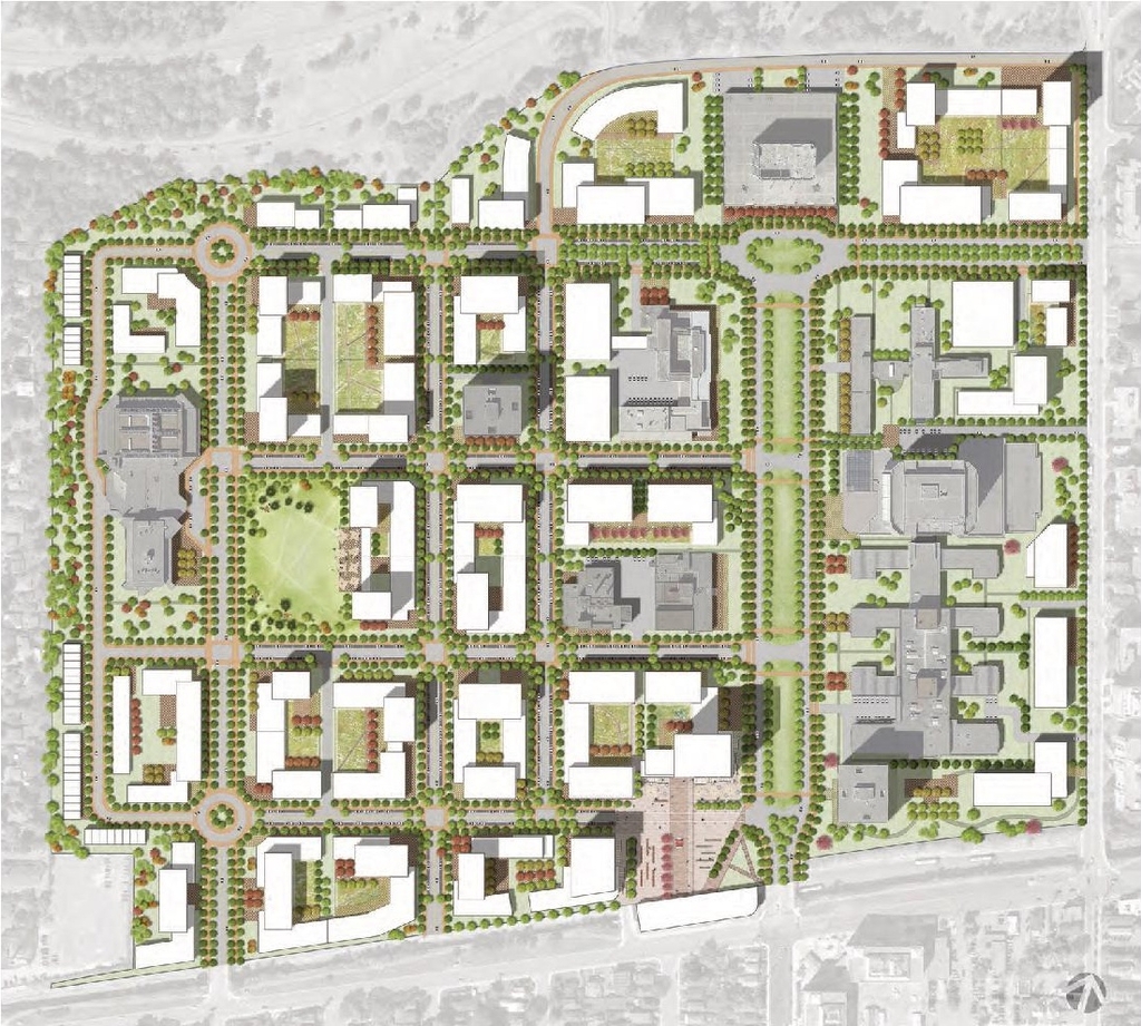 Construction site plan for project from page 28 of the file '2024-12-09 - Urban Design Brief - D07-16-24-0022'