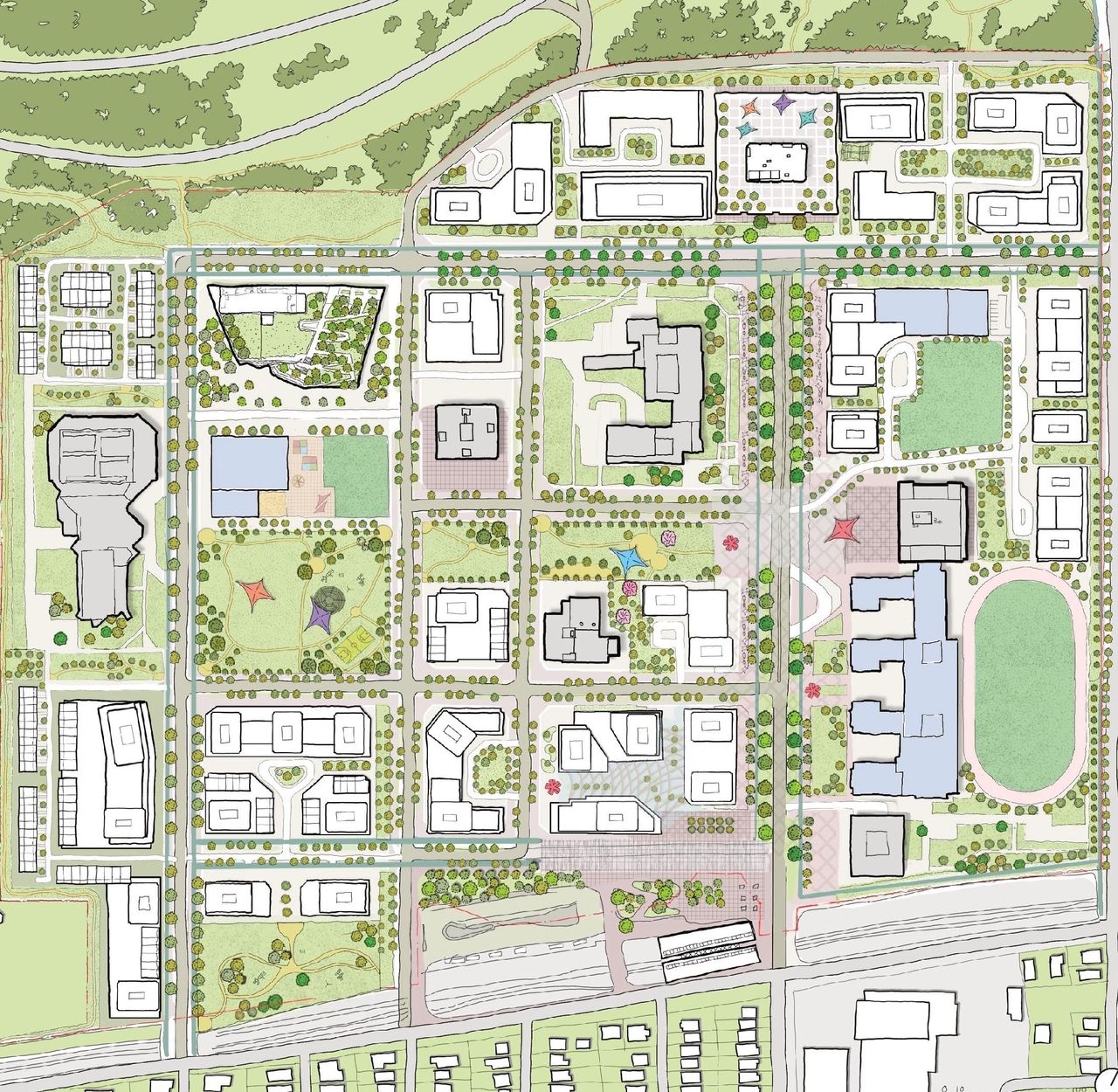 Construction site plan for project from page 29 of the file '2024-12-09 - Urban Design Brief - D07-16-24-0022'