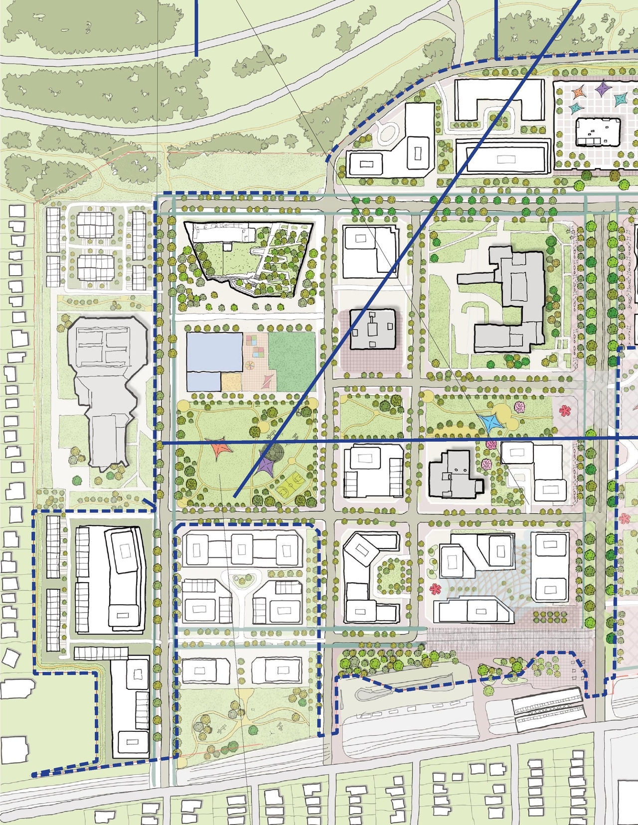 Construction site plan for project from page 30 of the file '2024-12-09 - Urban Design Brief - D07-16-24-0022'
