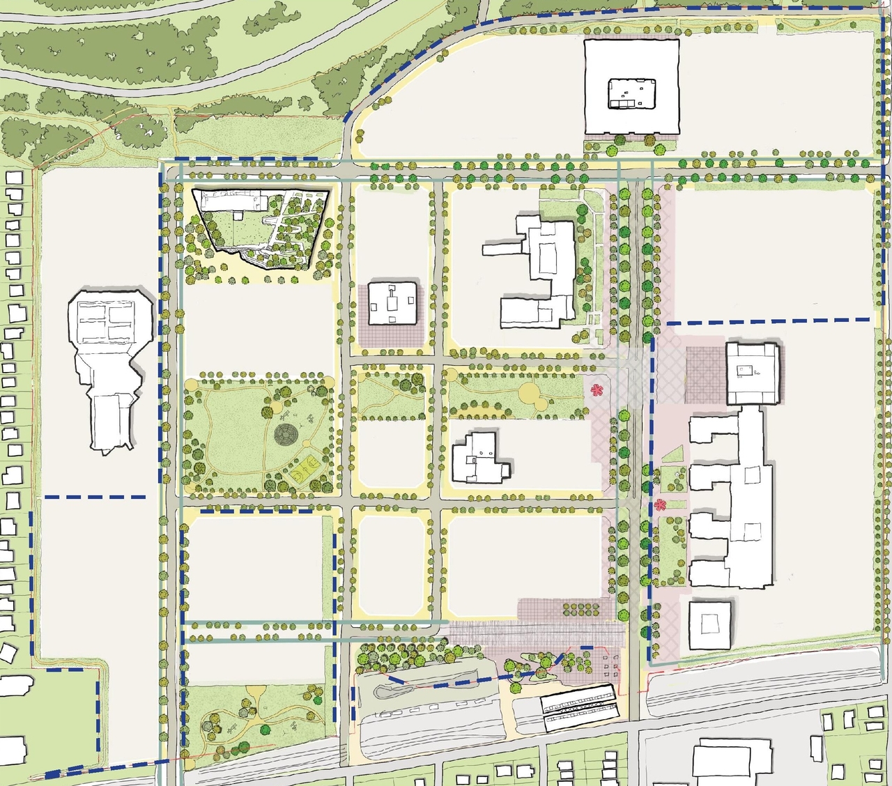 Construction site plan for project from page 33 of the file '2024-12-09 - Urban Design Brief - D07-16-24-0022'