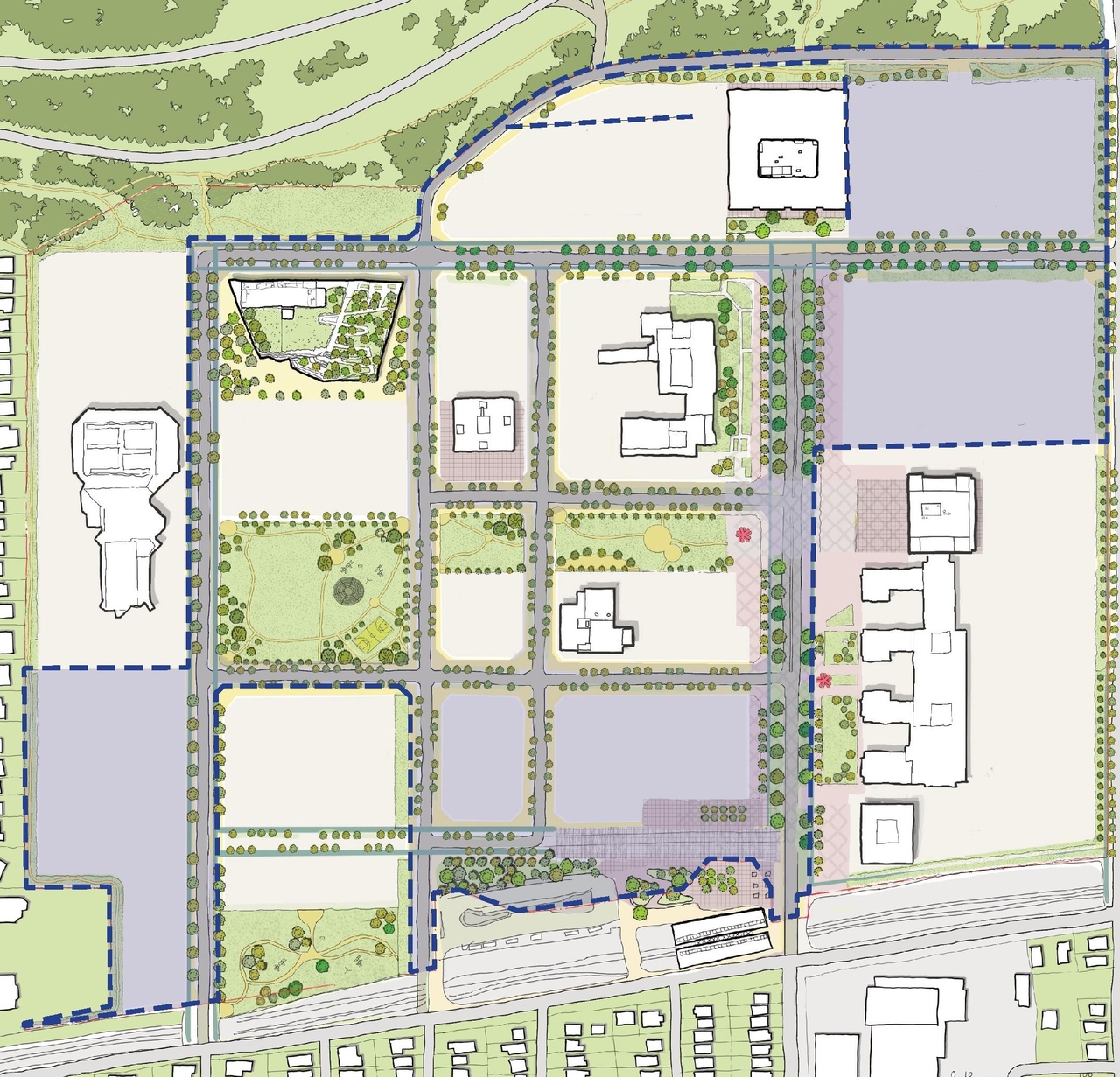 Construction site plan for project from page 43 of the file '2024-12-09 - Urban Design Brief - D07-16-24-0022'