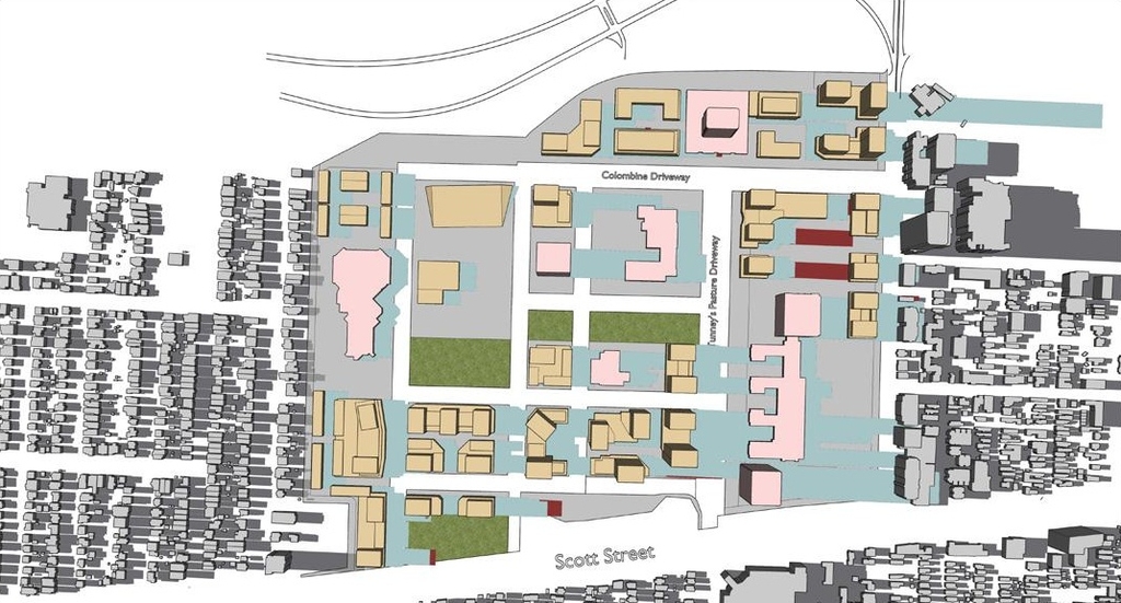 Construction site plan for project from page 53 of the file '2024-12-09 - Urban Design Brief - D07-16-24-0022'