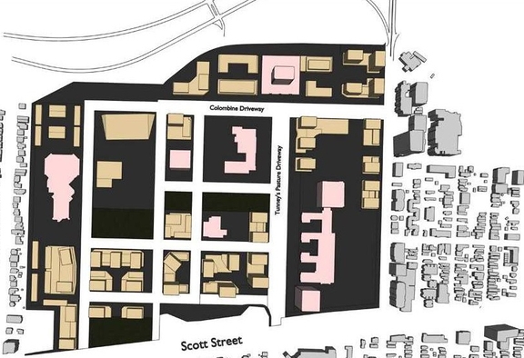 Construction site plan for project from page 53 of the file '2024-12-09 - Urban Design Brief - D07-16-24-0022'