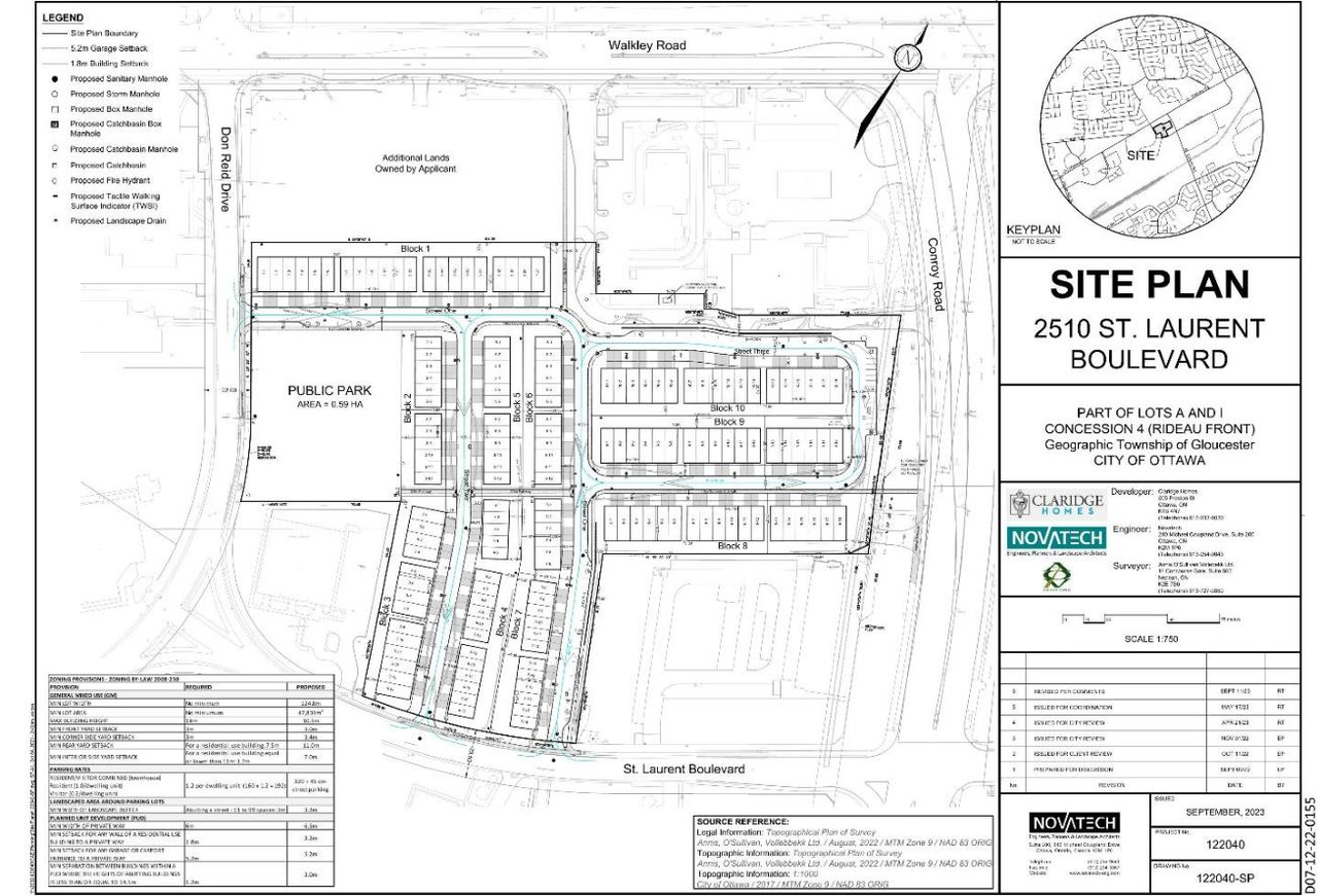 Construction site plan for project from page 15 of the file '2025-08-25 - Planning Rationale & Urban Design Brief - D07-16-25-0005'