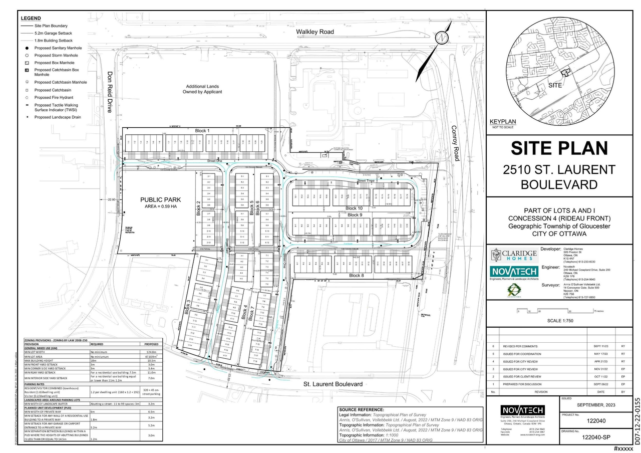 Construction site plan for project from page 36 of the file '2025-08-25 - Planning Rationale & Urban Design Brief - D07-16-25-0005'