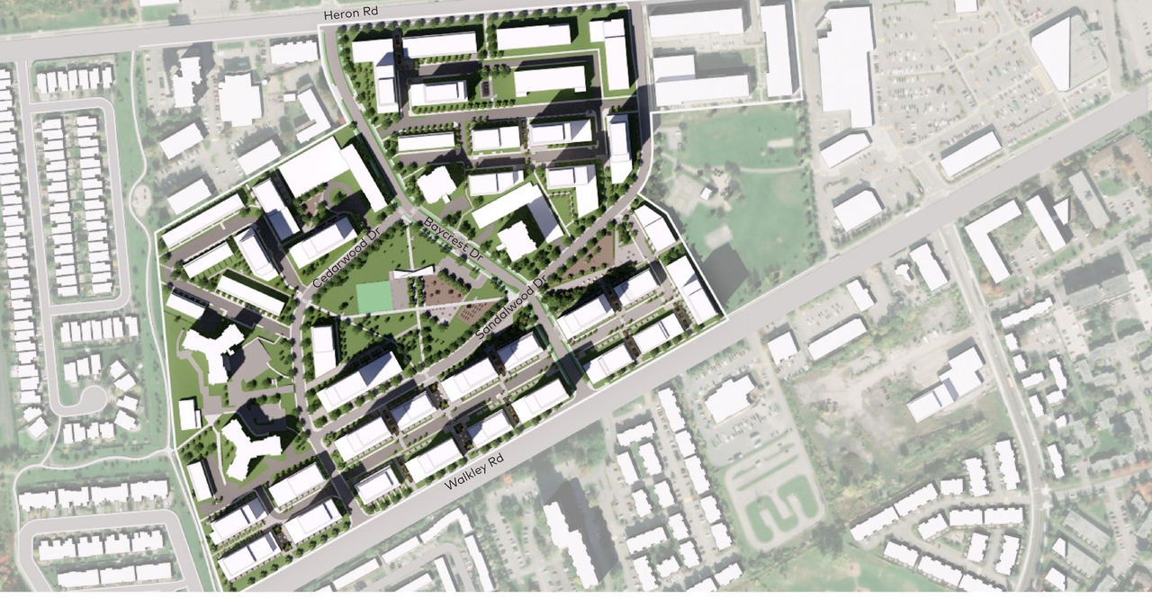 Construction site plan for project from page 22 of the file '2025-08-08 - Urban Design Brief - D07-16-25-0013'