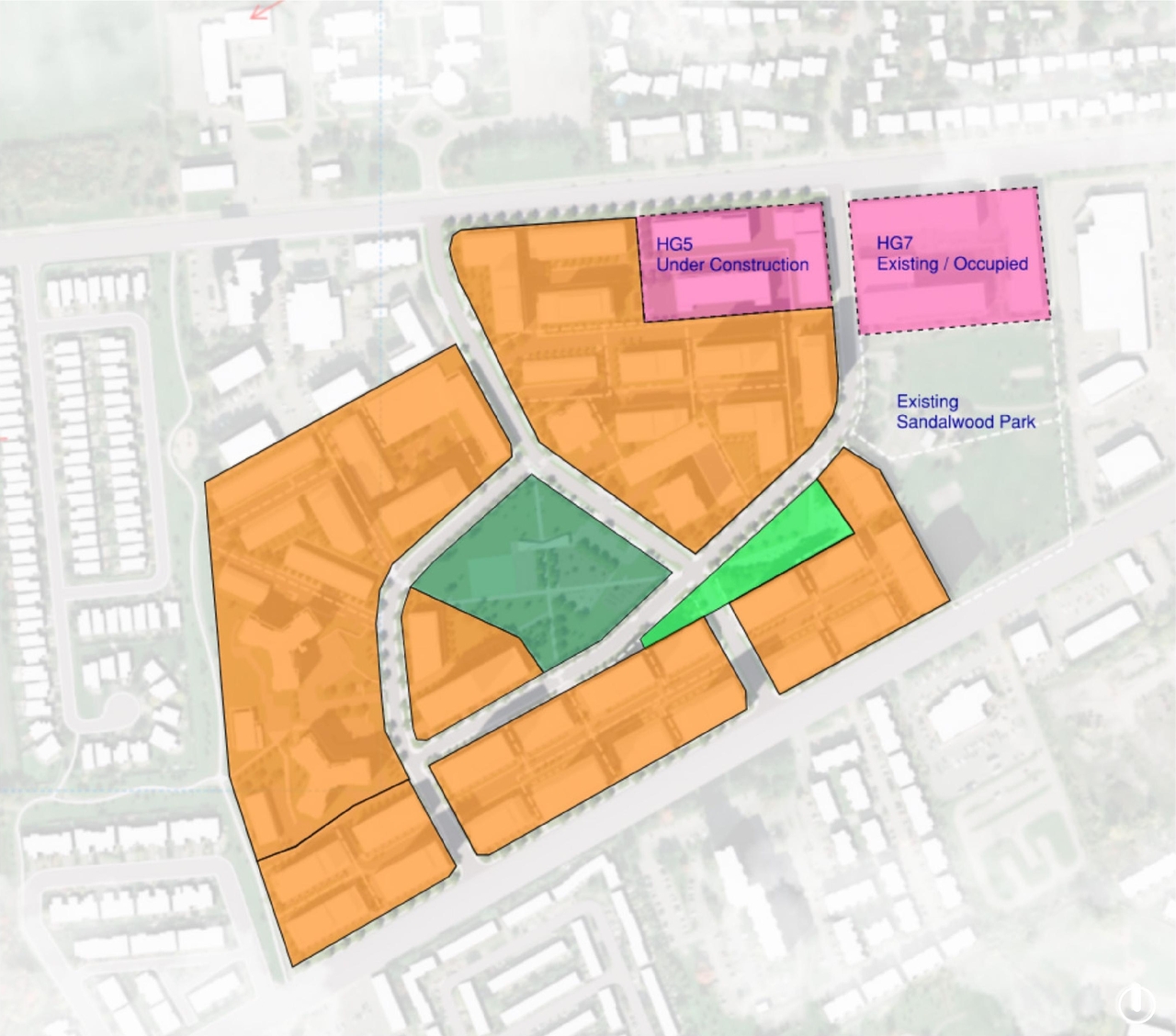 Construction site plan for project from page 28 of the file '2025-08-08 - Urban Design Brief - D07-16-25-0013'
