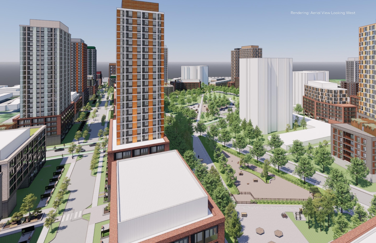 Rendering of building from page 3 of the file '2025-08-08 - Urban Design Brief - D07-16-25-0013'