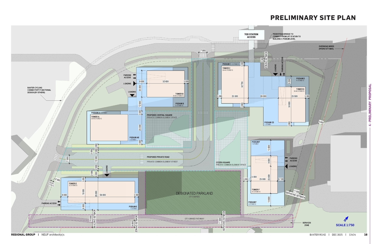 Construction site plan for project from page 18 of the file '2025-12-24 - Urban Design Brief - D07-16-25-0021'