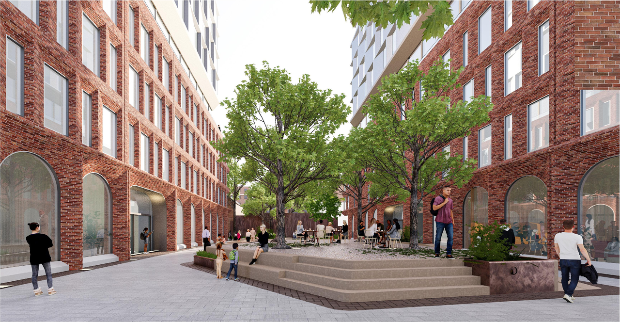 Rendering of building from page 18 of the file '2026-01-27 - Design Brief - D09-04-20-0013'