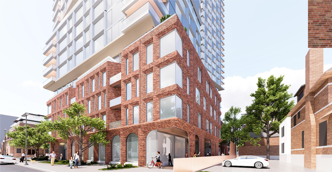 Rendering of building from page 24 of the file '2026-01-27 - Design Brief - D09-04-20-0013'