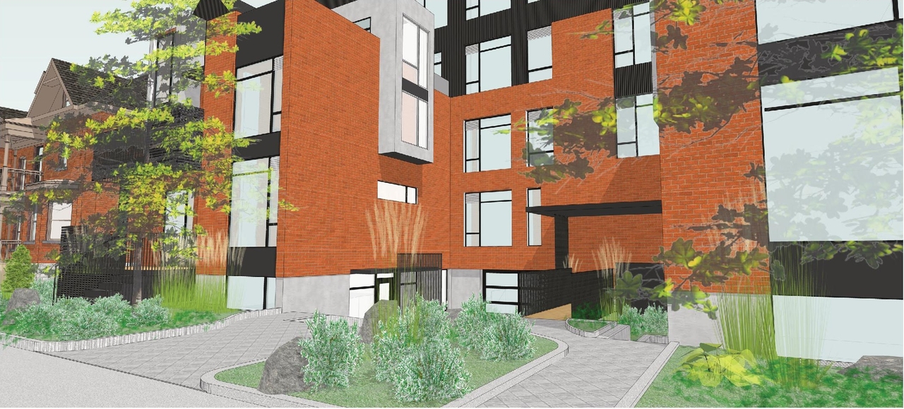 Rendering of building from page 7 of the file '283-285 McLeod - Proposed Renderings'