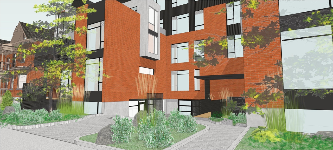 Rendering of building from page 7 of the file '283-285 McLeod - Proposed Renderings'