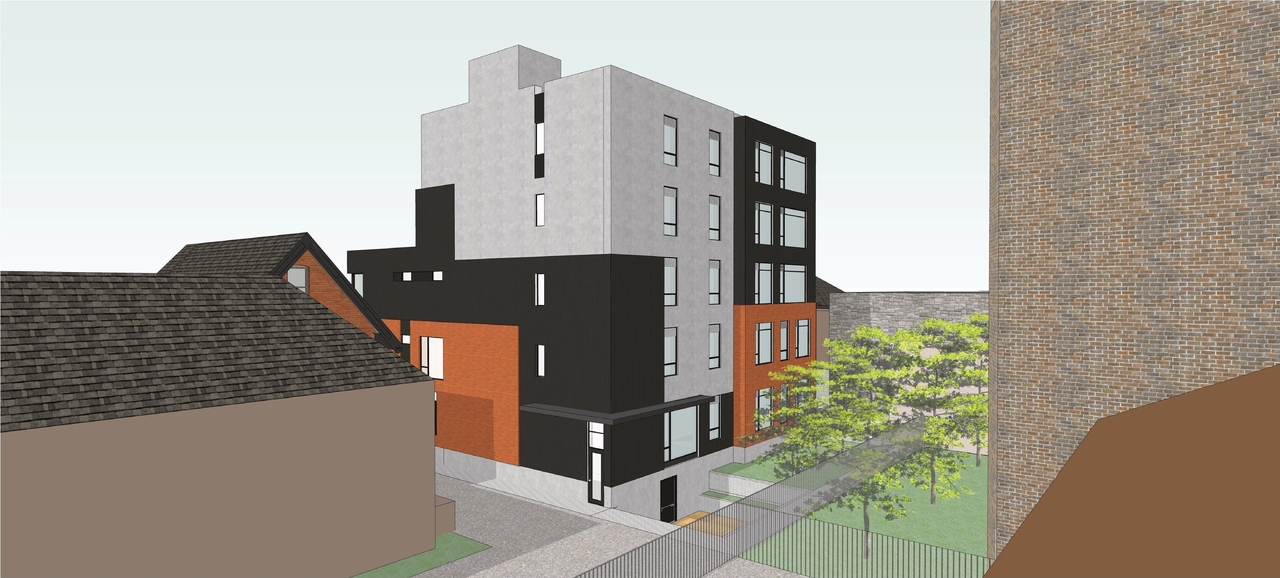 Rendering of building from page 8 of the file '283-285 McLeod - Proposed Renderings'