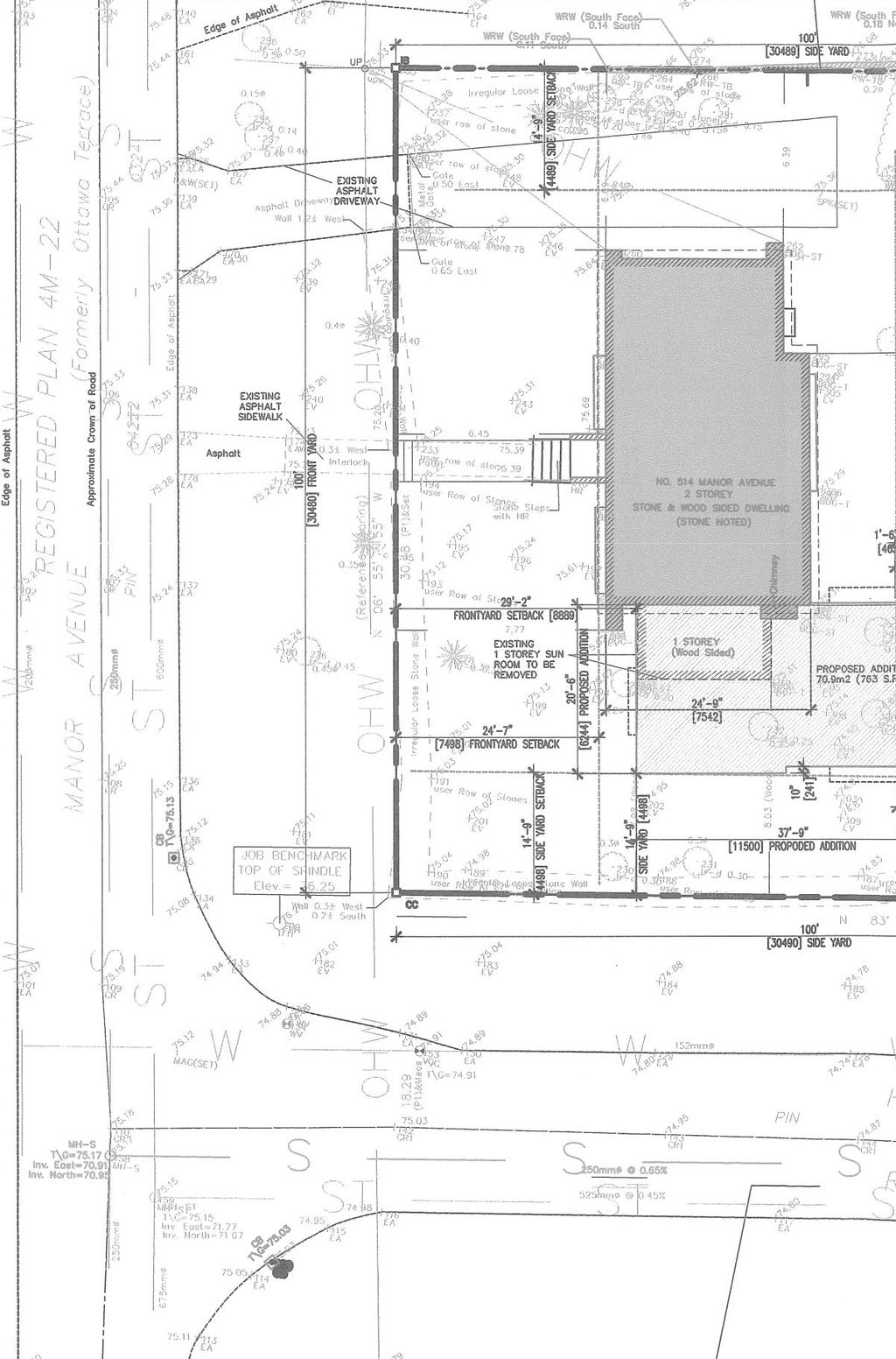 Construction site plan for project from page 4 of the file '2023-03 Elevations and Renderings'