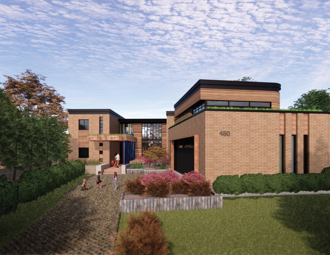 Rendering of building from page 5 of the file '480 Cloverdale - Renderings'