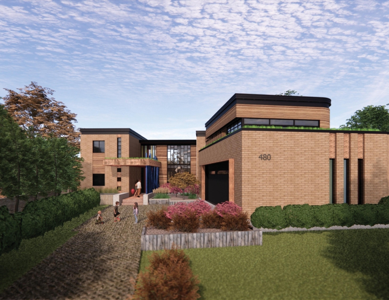 Rendering of building from page 5 of the file '480 Cloverdale - Renderings'