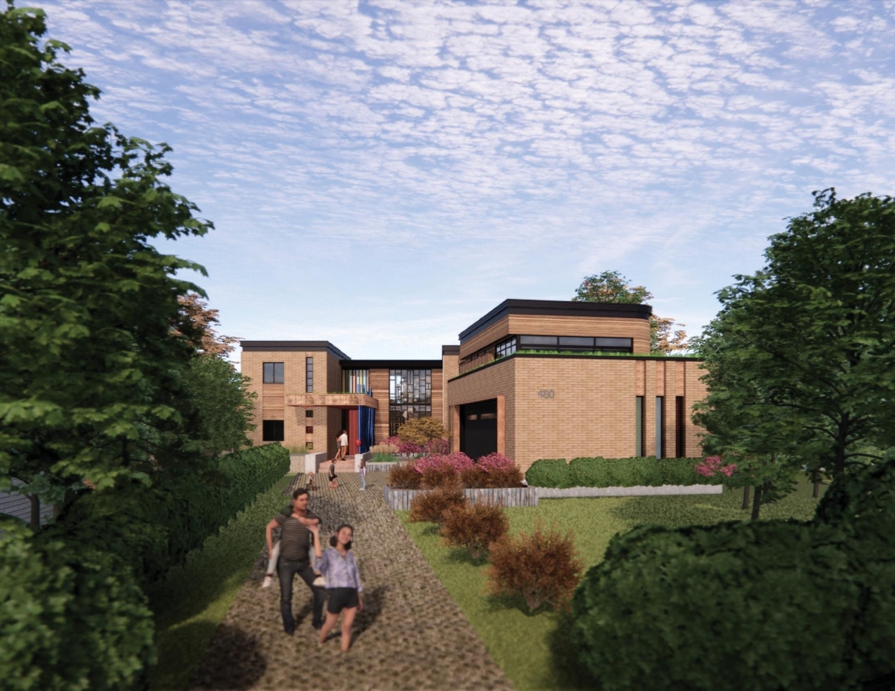 Rendering of building from page 6 of the file '480 Cloverdale - Renderings'