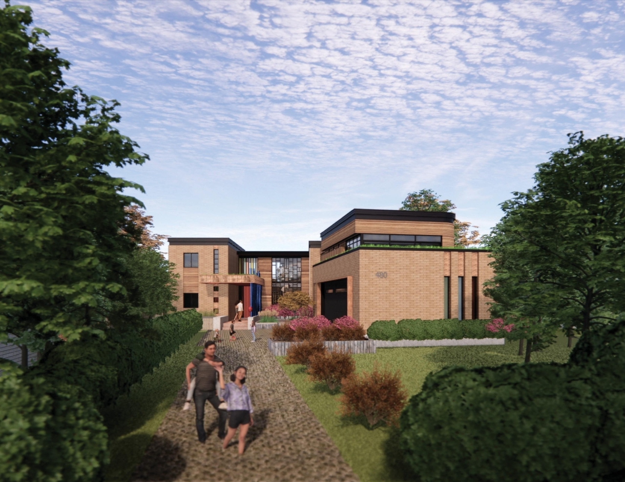 Rendering of building from page 6 of the file '480 Cloverdale - Renderings'