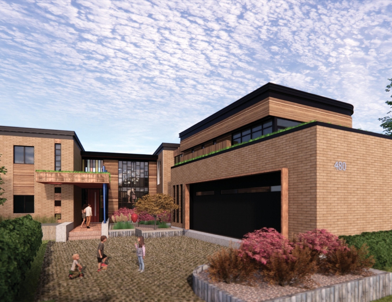 Rendering of building from page 7 of the file '480 Cloverdale - Renderings'