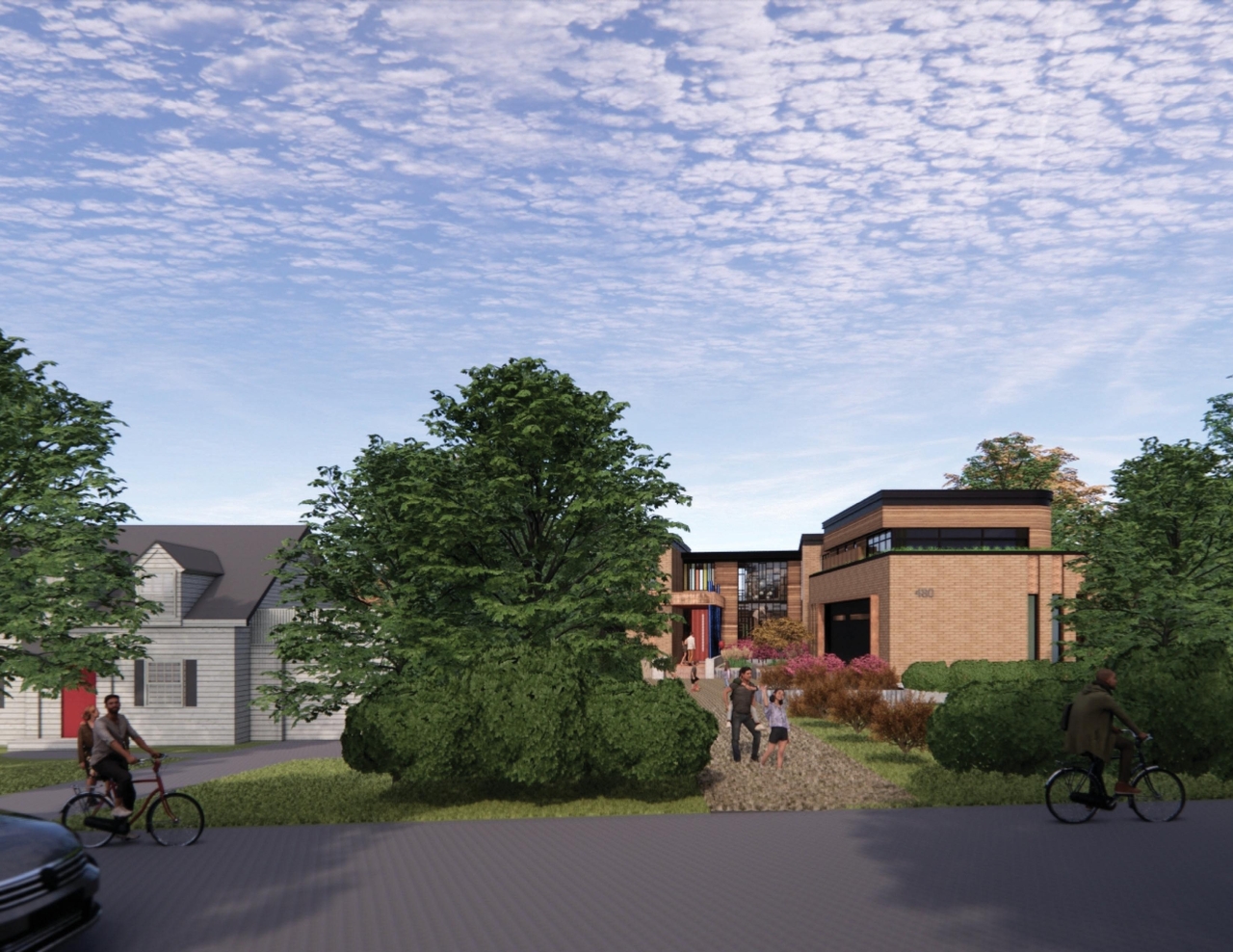 Rendering of building from page 9 of the file '480 Cloverdale - Renderings'